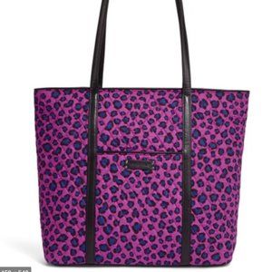 Vera Bradley Cheetah Print Purple Tote  Bag